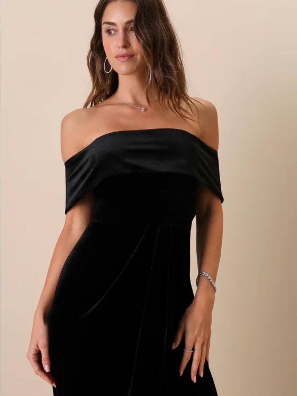 Lulu's Black Strapless Velvet Evening Gown - Picture 4 of 11